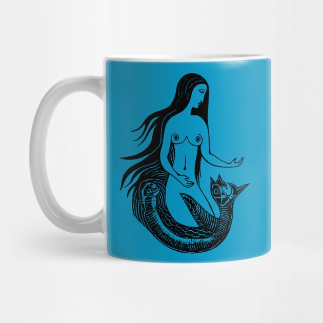 Woodcut Mermaid by n23tees